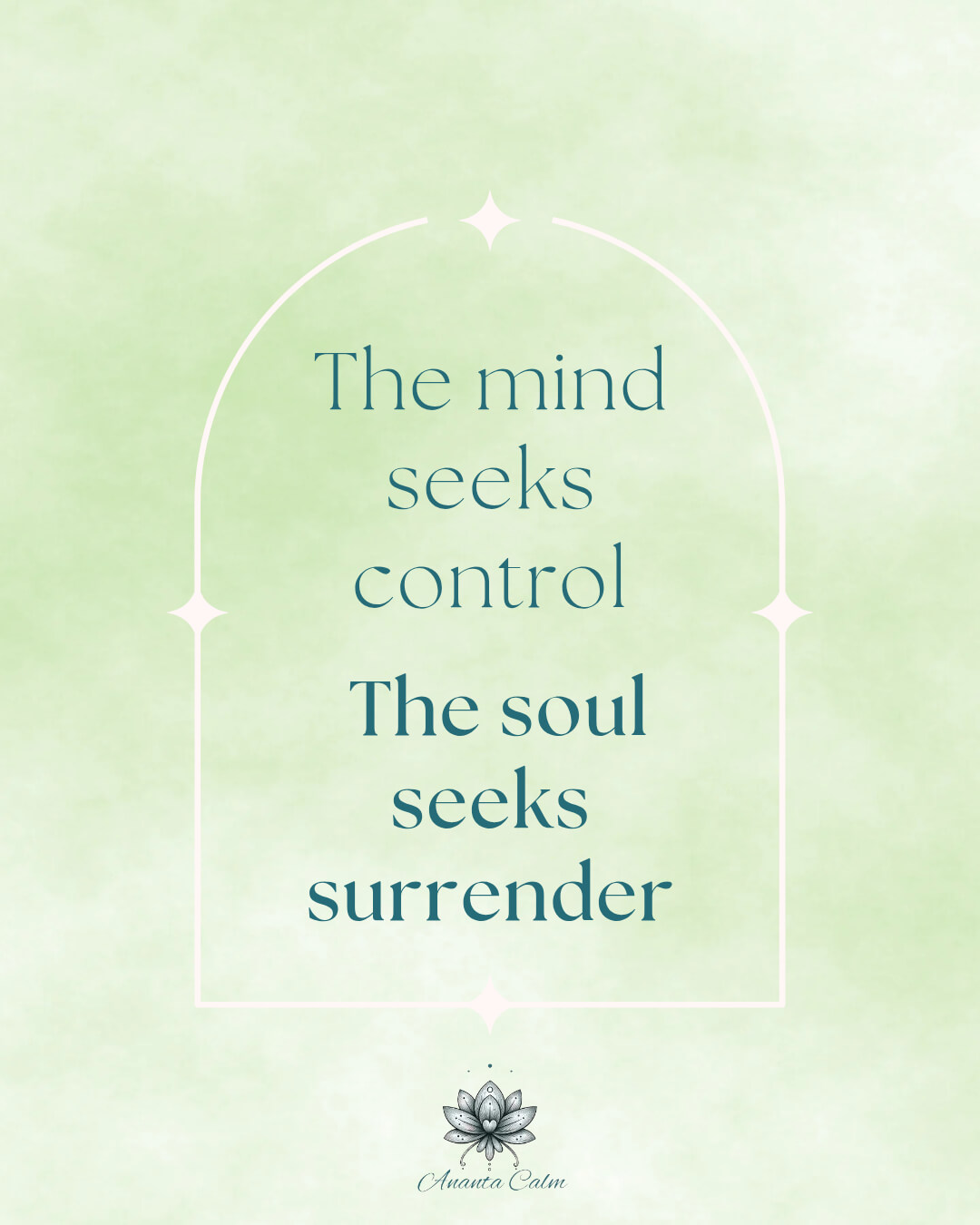 Soul surrender and letting go quote for anxiety relief