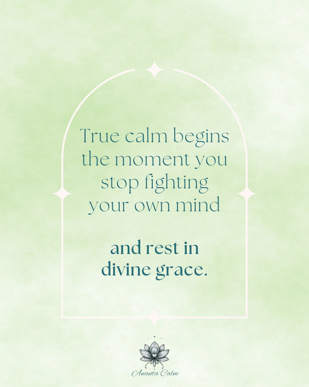 Spiritual healing and peace quote about letting go of anxiety 